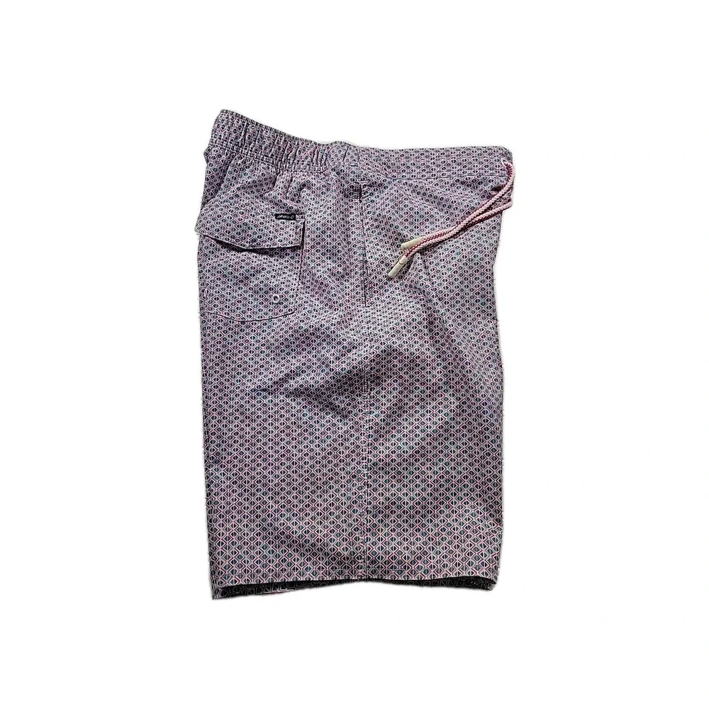Johnnie-O Swim Trunks Performance Stretch W/ Pockets Mens Sz.‎ M, GEOMETRIC PINK